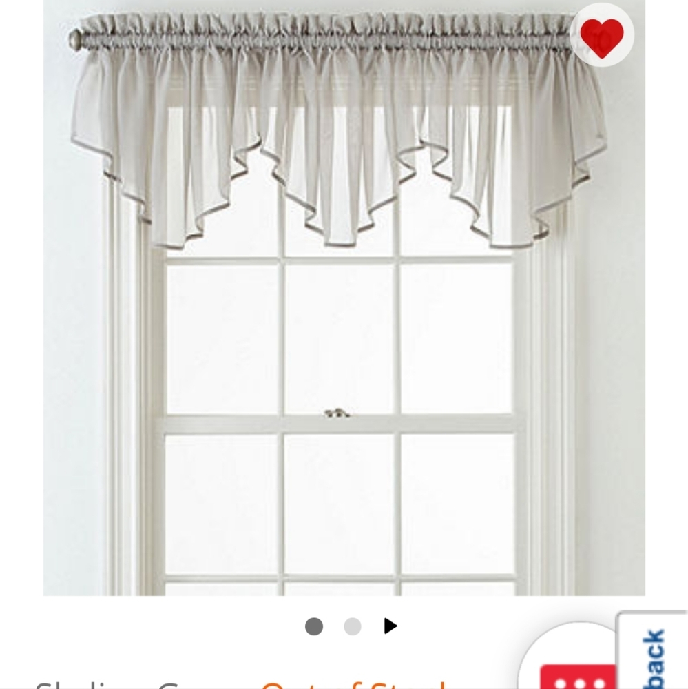 Scalloped edge sheer window valance (5 panels) perfect condition! - Picture 2 of 4